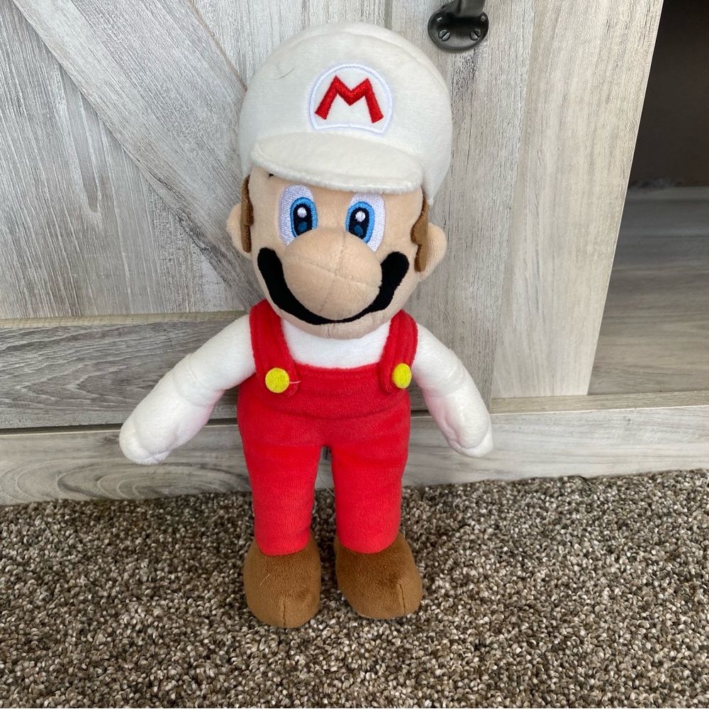 2017 Nintendo Super Mario Bros Fire Mario Plush Stuffed Toy